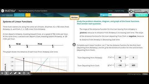 Carnegie Learning: MATHia - Representing Systems of Linear Functions Workspace