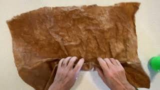 Making faux leather paper from a grocery bag - for a junk journal cover