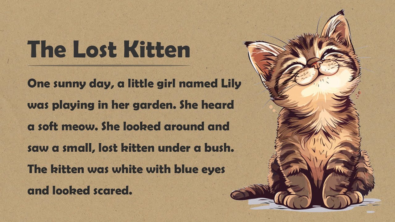Learn English Through Story Level 1 🍀 | short story | The Lost Kitten | vocabulary