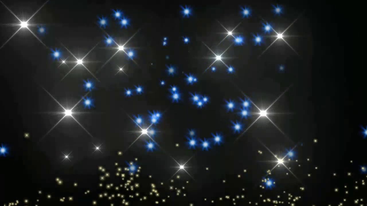 Star twinkling and flying in the sky black screen video effect for editing