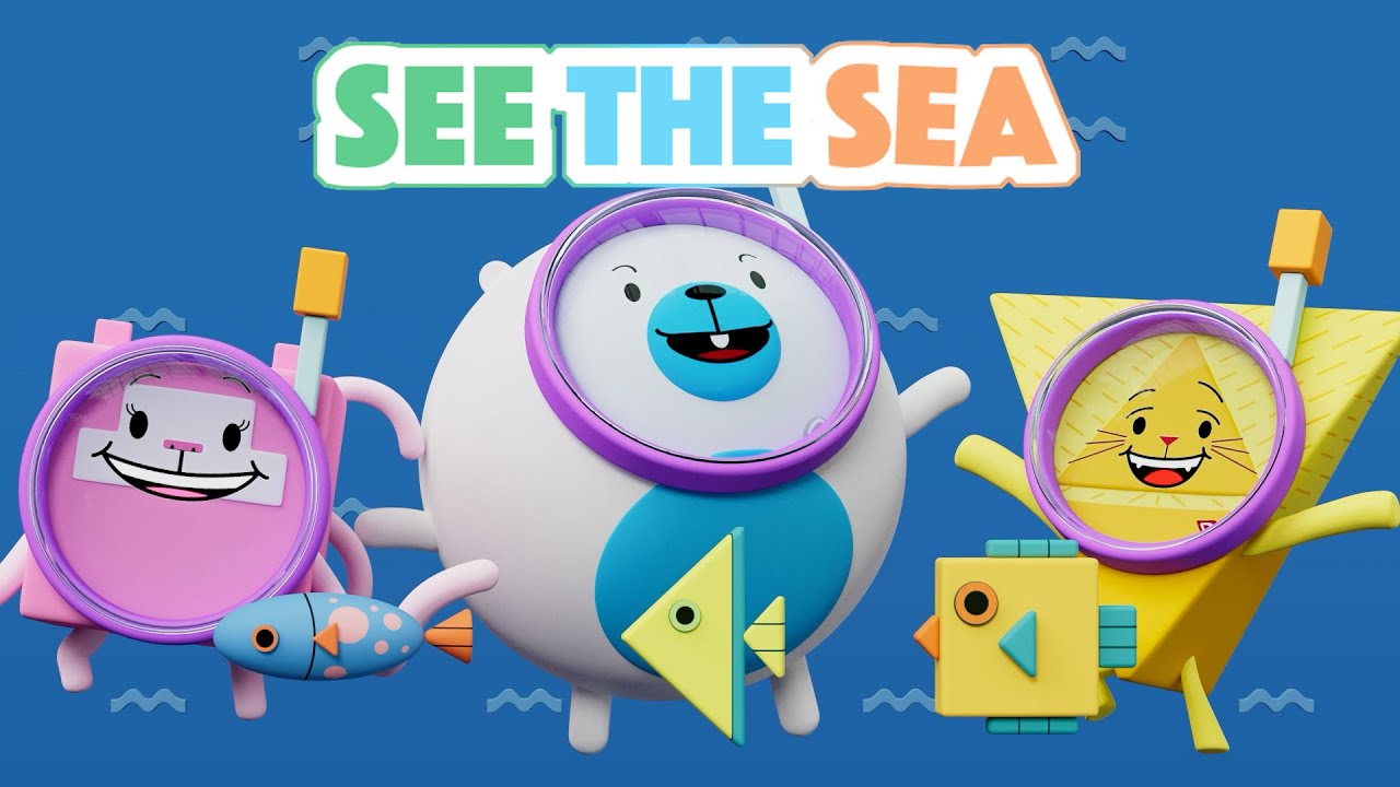 Посмотрите на морских животных 🐳 | Формы в воде 🔺⚪ | Веселое изучение форм | Детские песенки для ...
