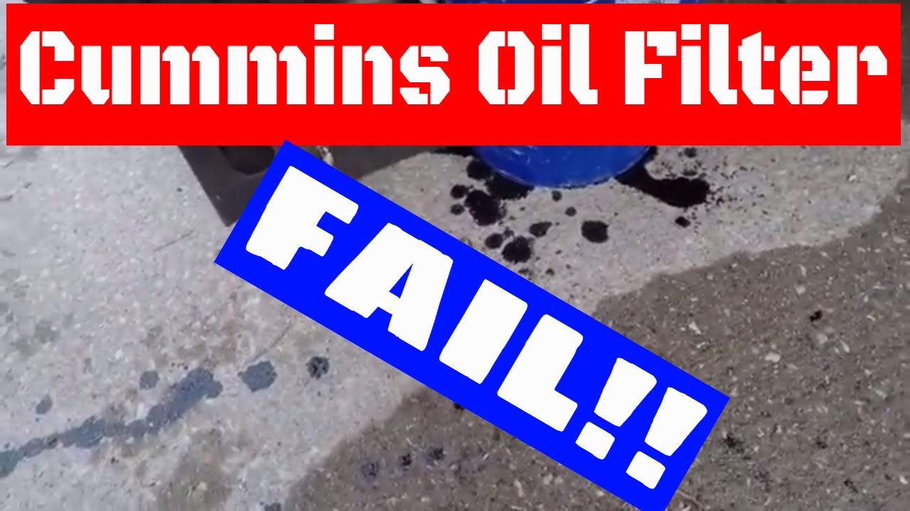 Cummins oil filter "bag trick" FAIL! YouTube