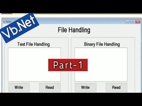 File Handling in Vb.net Part 1 | in hindi