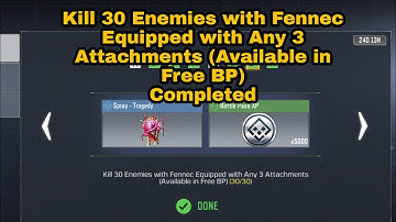 Kill 30 Enemies with Fennec Equipped with any 3 attachments | SEASONAL Sub Gunner COD Mobile