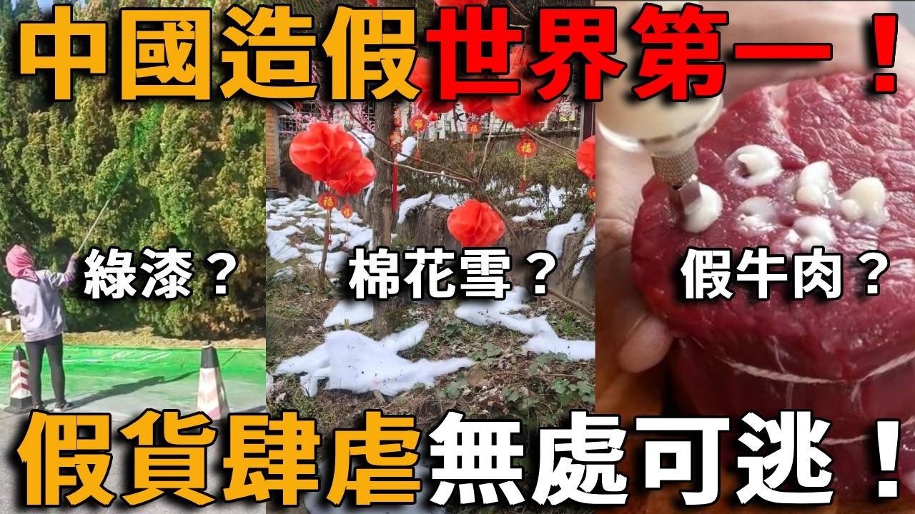 中國造假世界第一！假食品假綠化假景點山寨車…衣食住行全被假貨包圍無處可逃，90%都是假貨，各行各業都在收割同胞的命，網友看完直接傻眼！