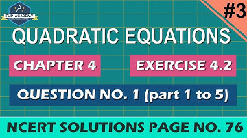 Quadratic Equation Ex 4.2 Q.1( part i to v) NCERT, Solutions CBSE Class 10th Maths