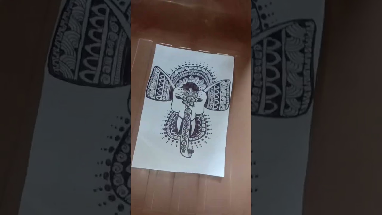 sister work elephant mandala art from Devu vava vlog please subscribe to comment share like