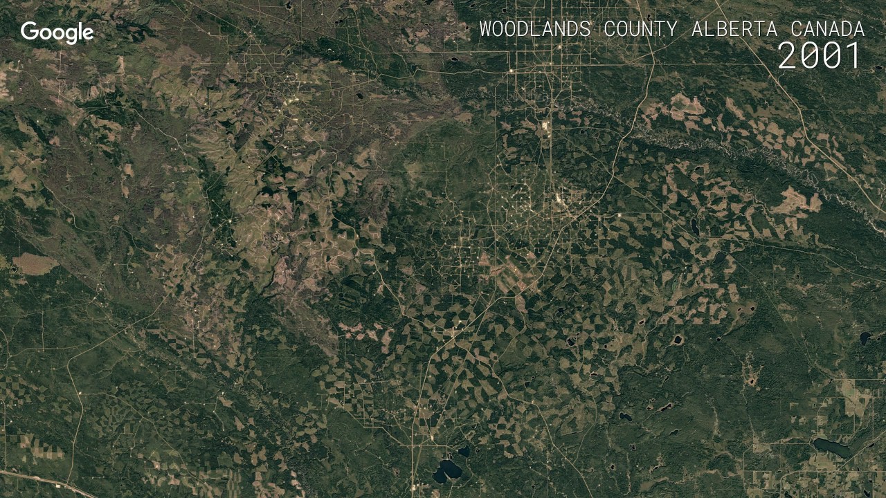 Google Timelapse Woodlands County, Alberta, Canada YouTube