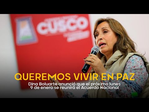 "Queremos vivir en paz": Dina Boluarte anunció que el próximo lunes se reunirá el Acuerdo Nacional