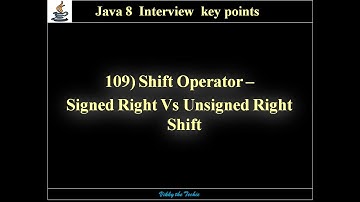 109. Shift Operators :  Signed Right Shift Vs. Unsigned Right Shift