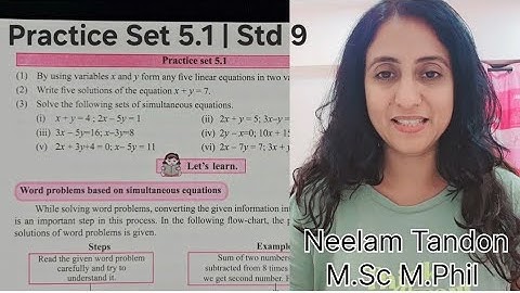 Practice Set 5.1 | L-5 Linear Equations in Two Variables | Std 9 Maths