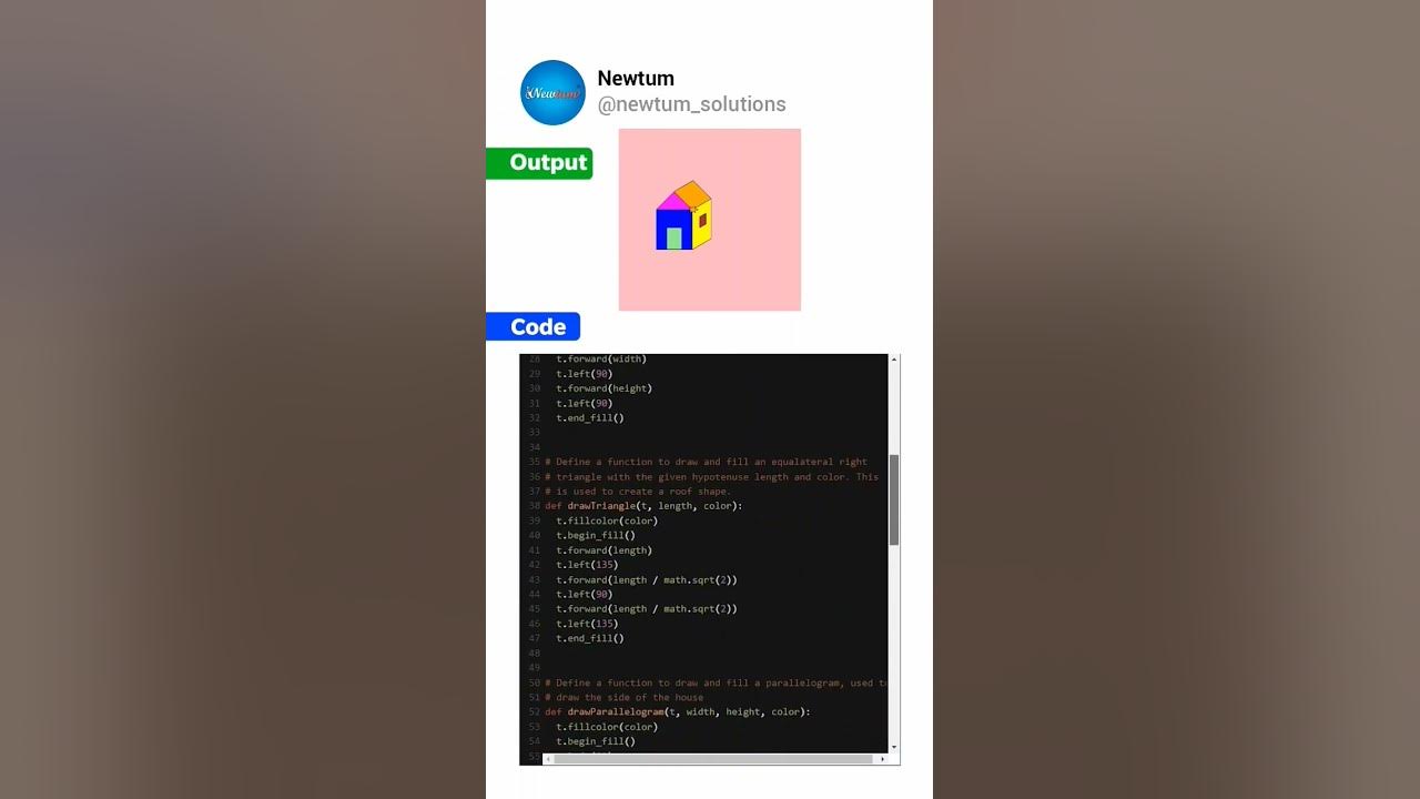 House in python using turtle trending code newtum elearning 