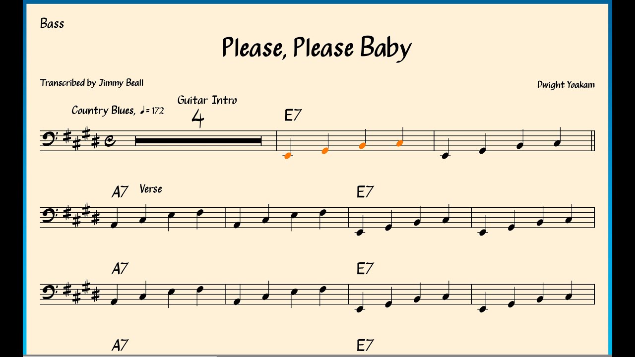 Please Please Baby Bass Chart Free Download YouTube