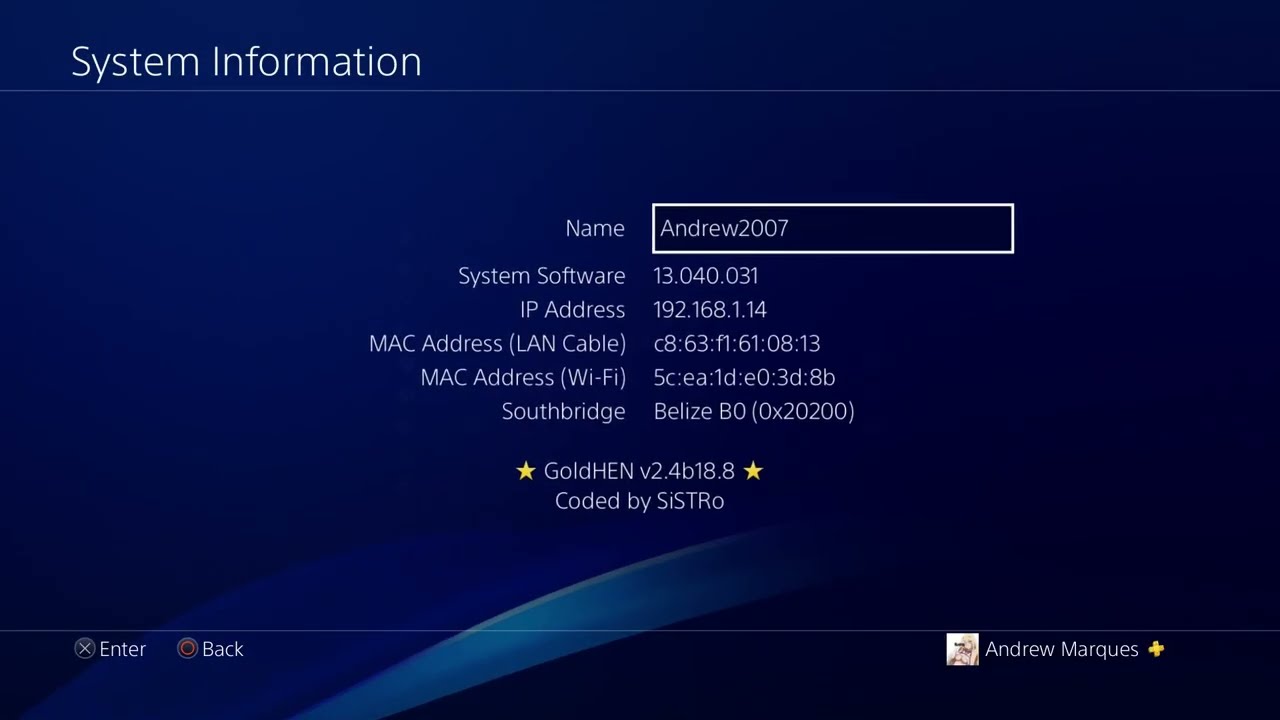 PS4 5.05 Jailbreak Spoofed To Jailbreak 13.04 GoldHEN