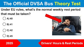 DVSA Bus and Coach PCV Licence Theory Test and Answers -  Drivers' Hours & Rest Periods 2026 screenshot 4