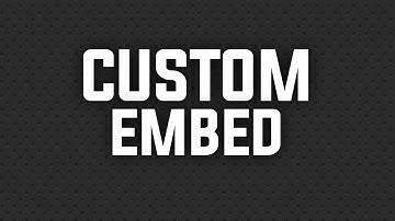EASY CUSTOM EMBED COMMAND | BDFD | TECHCORD