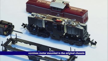N Scale Fleischmann DB 212 series, coreless motor upgrade by Tramfabriek and LED lighting