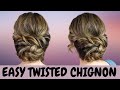 EASY twisted chignon hairstyle - quick hair tutorial