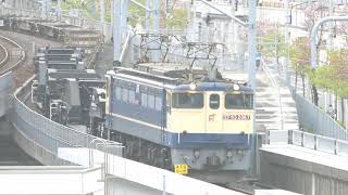 偶然遭遇  ＪＲ貨物  EF65 2067が牽引の シキ1000形貨車　墨田川駅
