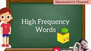 Let's learn to Read High Frequency Words part 2