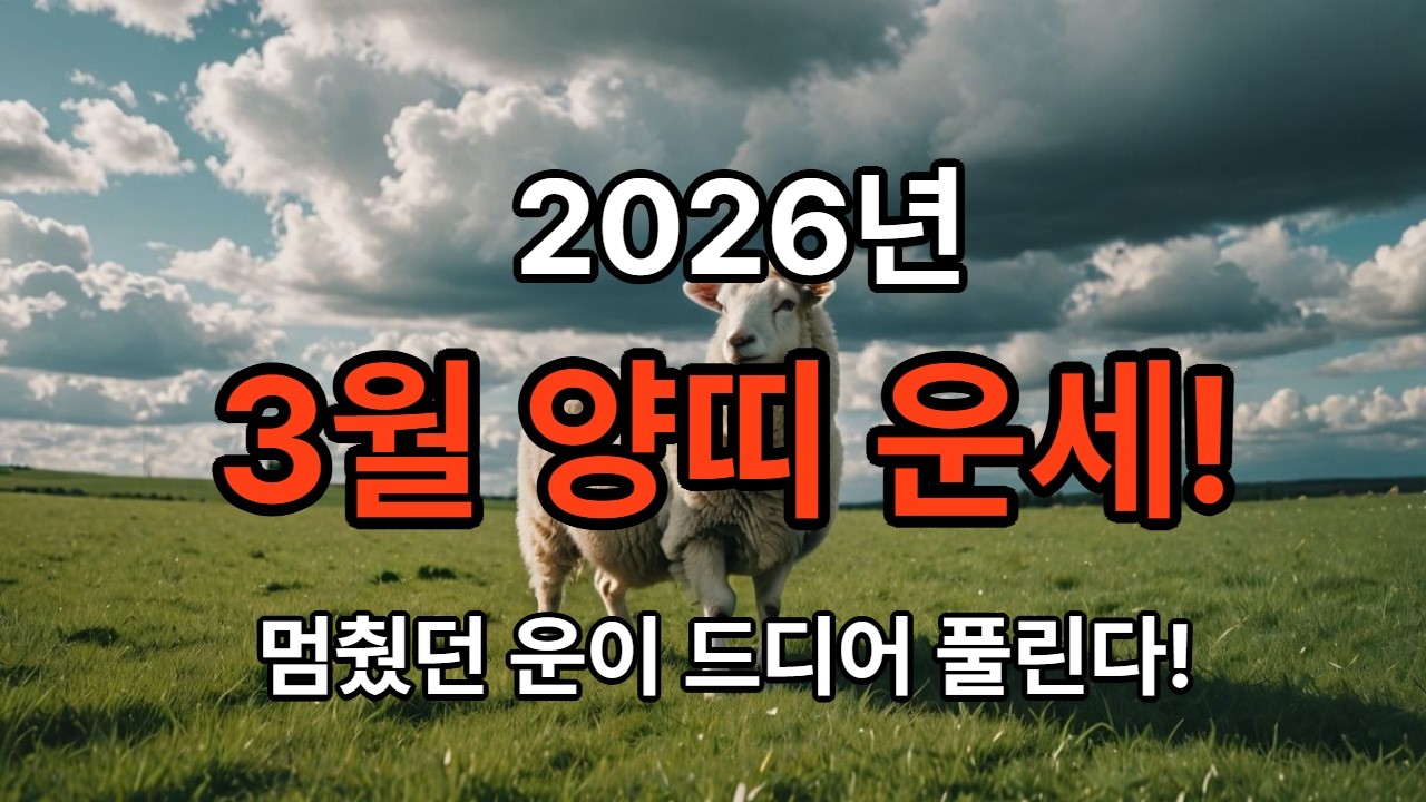 3월 양띠 운세｜삼재의 끝자락, 막혔던 흐름이 바뀌기 시작합니다