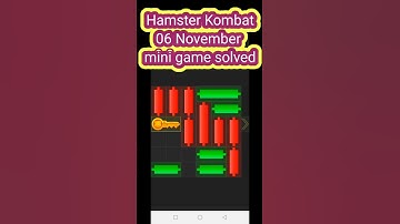 06 November Hamster Kombat mini game daily key🗝️ puzzle solved unlock key#hamsters #hamsterkey