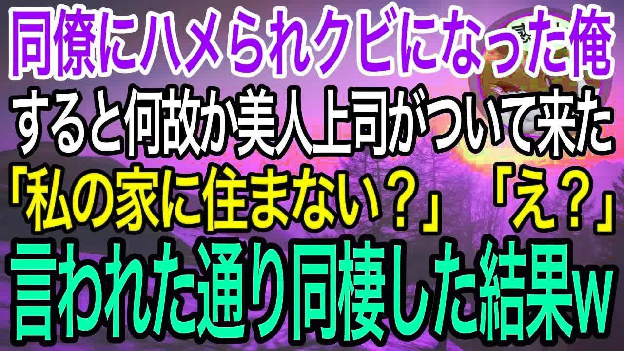 【感動】同僚にハメられ会社をクビになった俺。いつも俺を罵倒する美人上司がなぜかついてきた「今日から、私の家に住みなさい」→驚きの提案をされて同棲した結果ww【泣ける話】【良い話】