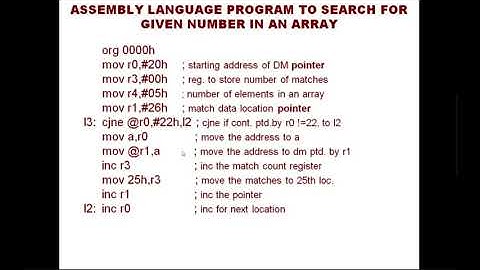 Assembly Lang. Prog. & Simulation of Searching a number in an array using 8051 & KEIL IDE (0.18)