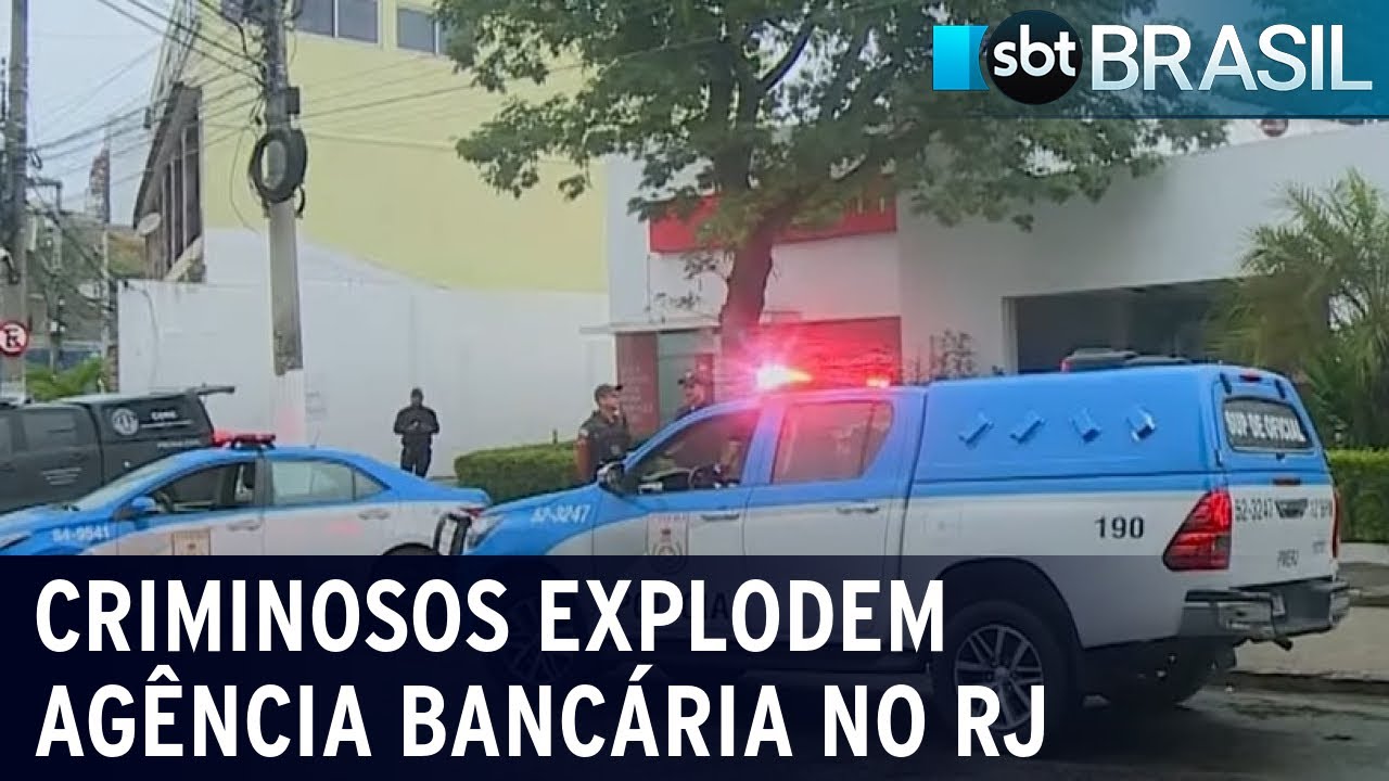 Criminosos explodem agência bancária e fogem de barco no Rio de Janeiro | SBT Brasil (09/06/22)