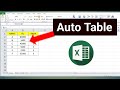 Create Auto Table in Excel | Create Auto Boarder in Excel | thecomputerschool
