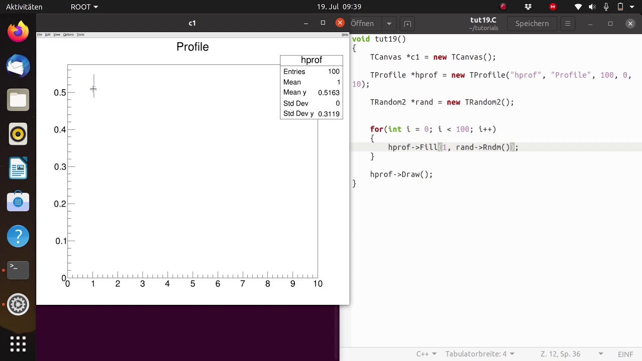 CERN ROOT Tutorial 21: Plotting Histograms with TProfile - YouTube