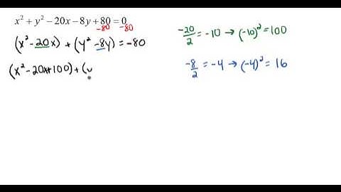 Conic Sections: Write the Equation in Standard Form of a Circle.