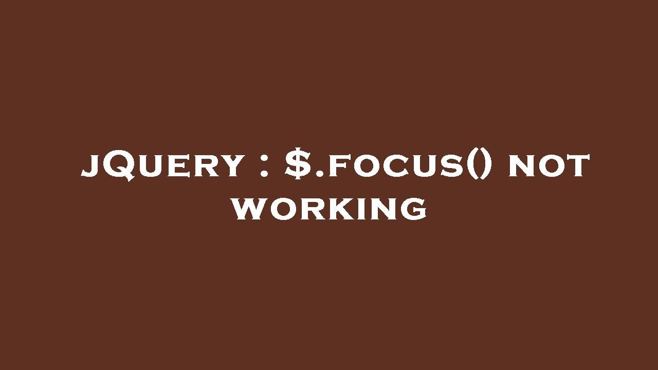 safari jquery focus not working