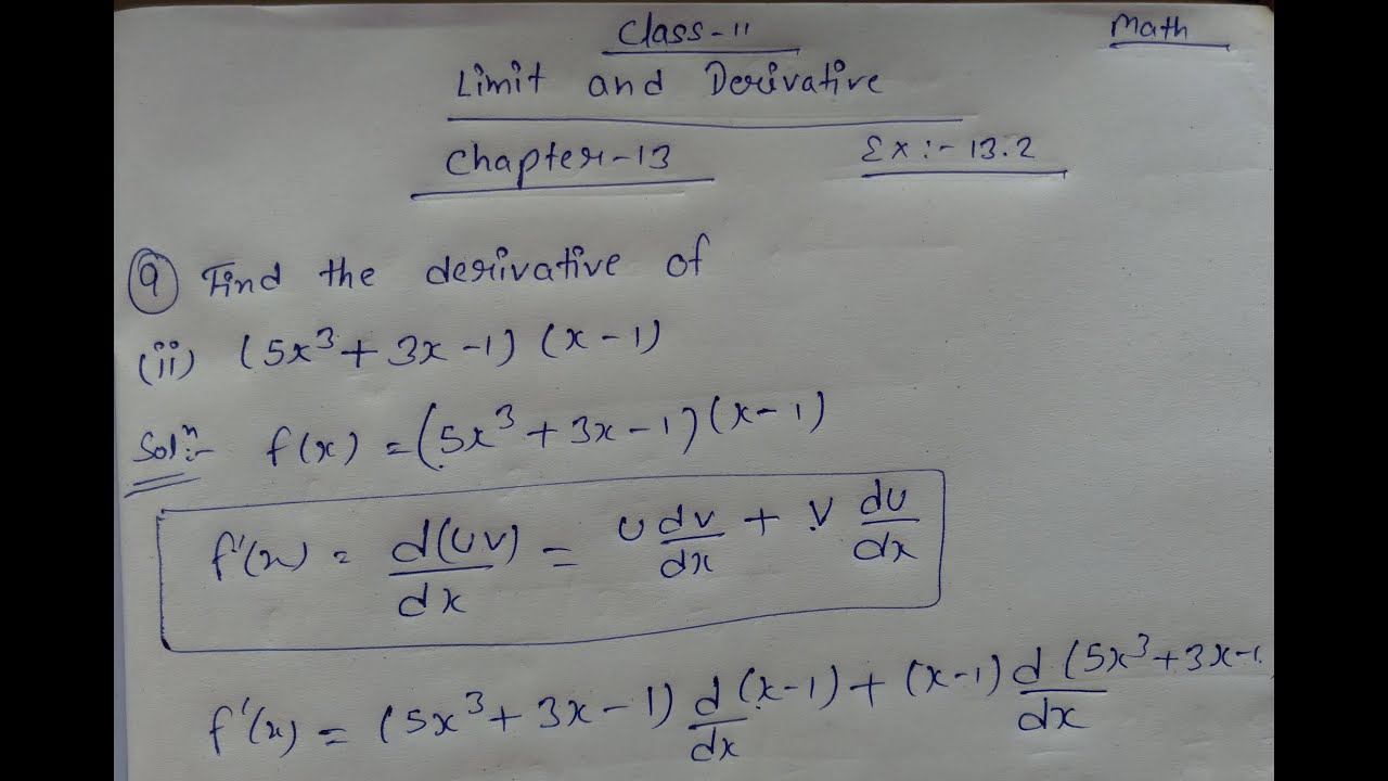 Find The Derivative Of ii 5x 3 3x 1 x 1 YouTube what-is-the-derivative-of-1-x-epsilonify