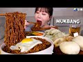 촉촉한 짜파게티와 속이 꽉 찬 만두들❤ 고기만두, 새우만두, 김치만두, 고기왕만두까지 배터지게 먹방!! Jjajang ramyun, dumplings MUKBANG