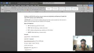 💻FSD 401 Node JS Interview questions explanation by Jaswanth.