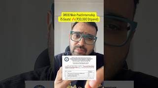 DRDO Paid Internship 2026! Earn 30000 Stipend for BTech!