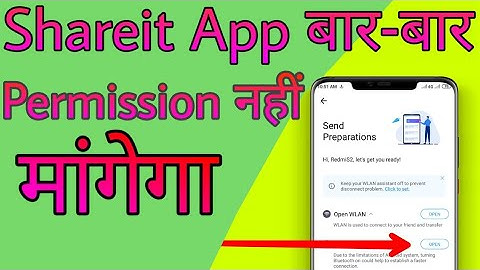 How to fix shareit permission problem when Send/receive/connect with device. Full Hindi Tutorial.
