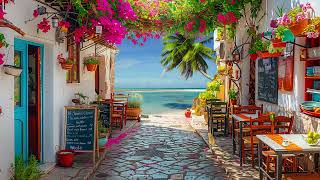 Positive Bossa Nova Jazz & Calming Ocean Waves at Seaside Coffee Shop Ambience for Energy the day