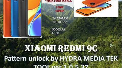 Xiaomi Redmi 9C M2006C3MG Pattern unlock by HYDRA MEDIA TEK TOOL ver 1.0.5.32