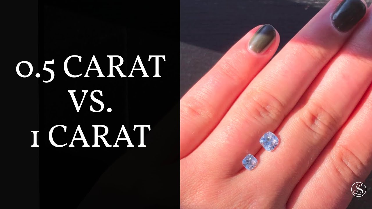 Diamond Carat Size Comparison: 0.5 Carat Cushion Cut vs. 1 Carat ...