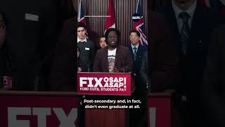 Students call out Doug Ford for not graduating and cutting OSAP