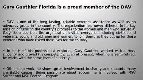 Gary Gauthier Is A Member of DAV; An Organization ...