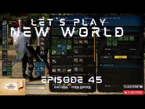 Let's Play New World Ep45 - Making Armor, Weapons, Tools & Teaching Wifey How To Play