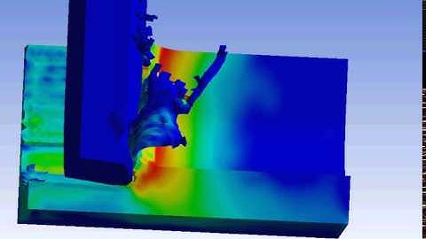 Ansys Workbench explicit dynamics cutting of AlSi 1045 with semi circle chip step example 14