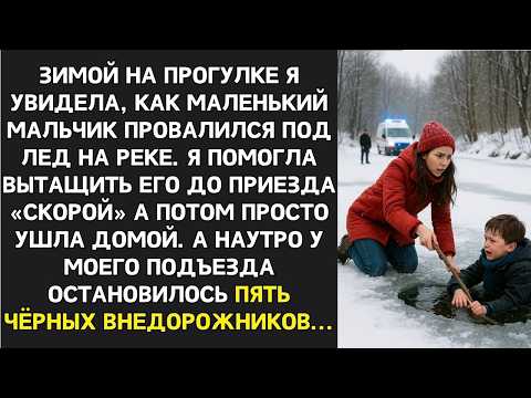 Спасла ребёнка на льду, не представилась  Наутро меня окружили люди в костюмах  Поехали с нами!