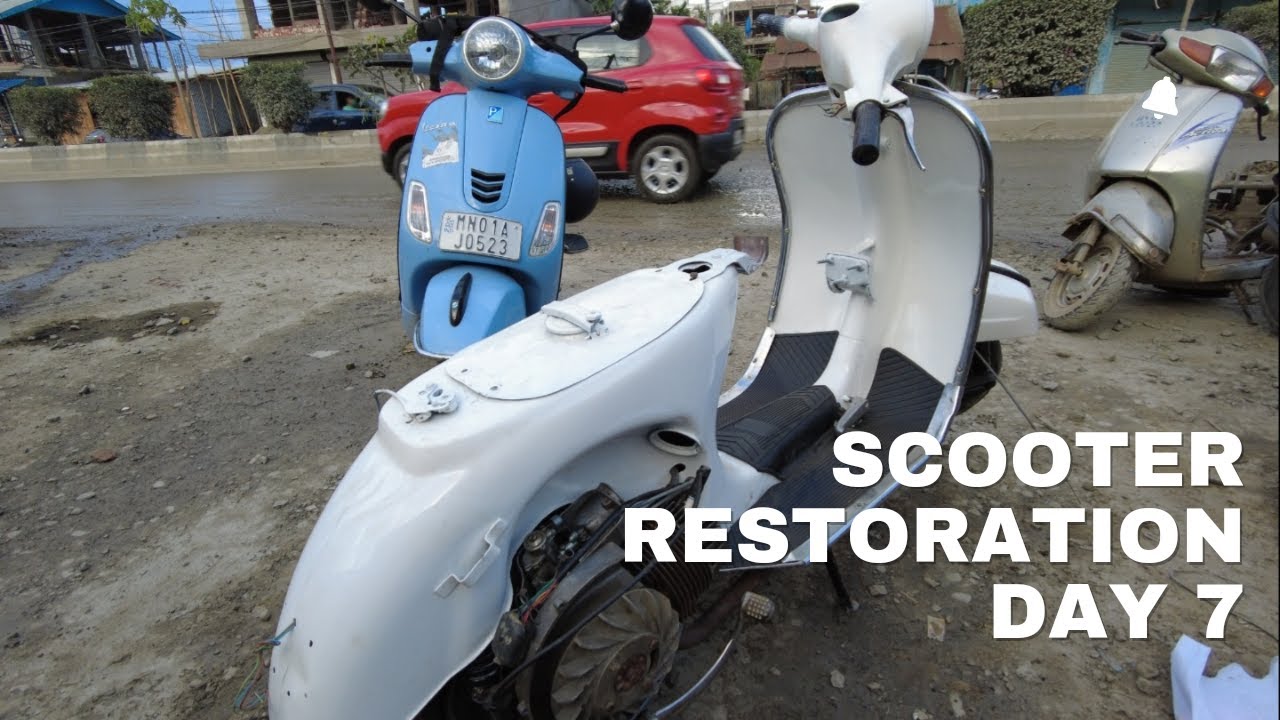 SCOOTER RESTORATION DAY 7: Almost completed now. -