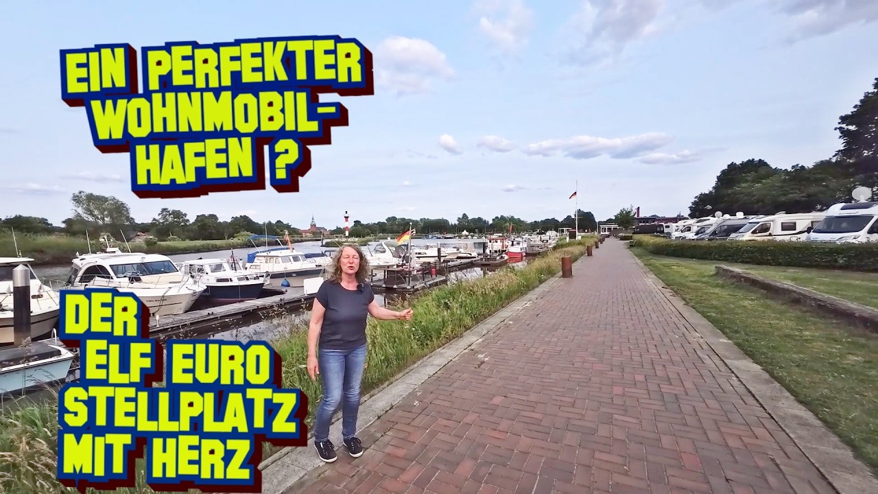 Der Wohnmobil - Stellplatz am Yacht - Hafen in Barßel.