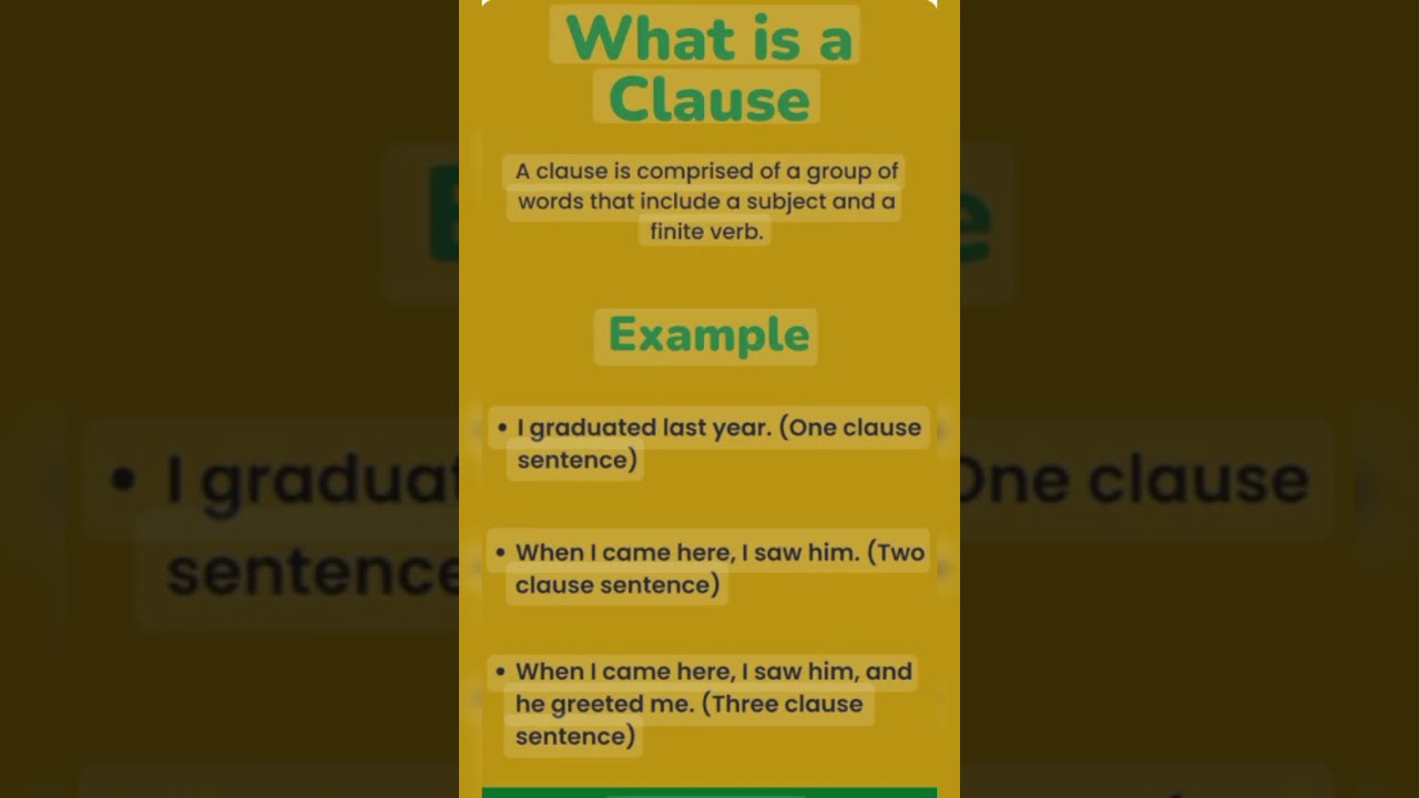 Definition of clause with example