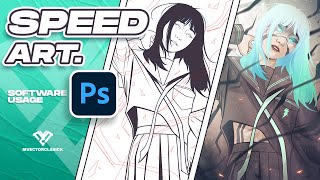 Speed Art - Proses coloring cosplay girl Anime Dark Style di Adobe Photoshop screenshot 4